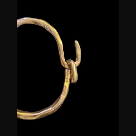 Artisan Textured Gold Tone Faith Spring Double Hook Clasp Size 6.5" Bracelet - Picture 6 of 10